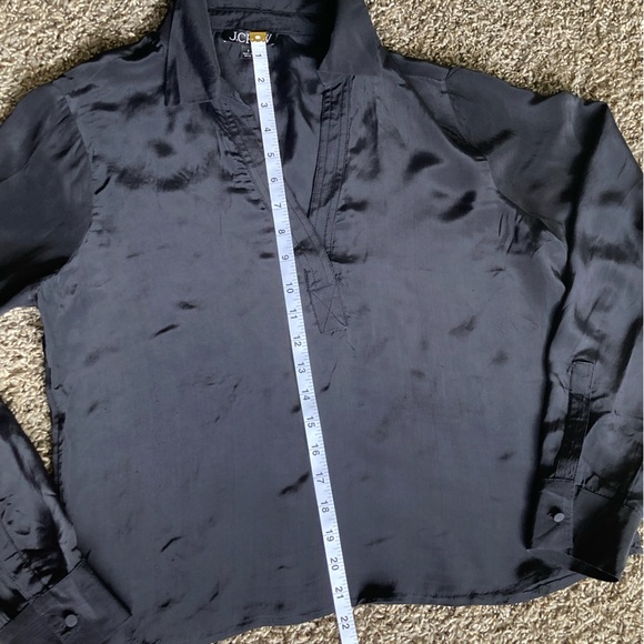 J. Crew Black Fitted Notched Collar Button Down Shirt - Picture 3 of 7